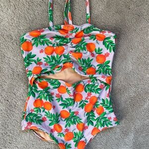 J. Crew Kids One Piece Oranges Swimsuit